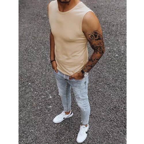 DStreet Men's plain tank top beige RX4918 Cijene