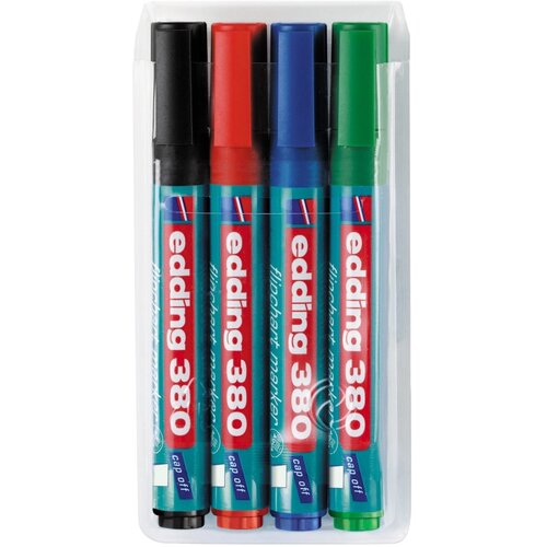 Edding Flipchart marker E-380 1,5-3mm, zaobljeni, set 1/4 sortirano Slike