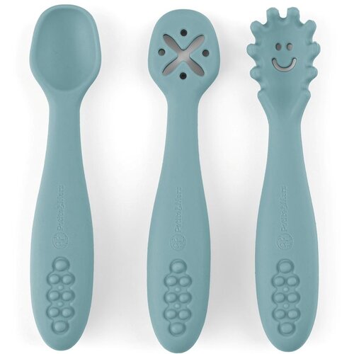 Petite&Mars Silikonski vadbeni žlici 3 kosi 6 m+ Take&Match, Frosted Sky Cene
