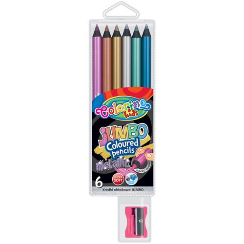  kovinski svinčniki jumbo colorino z ostrilom, paket 6 kosov Slike
