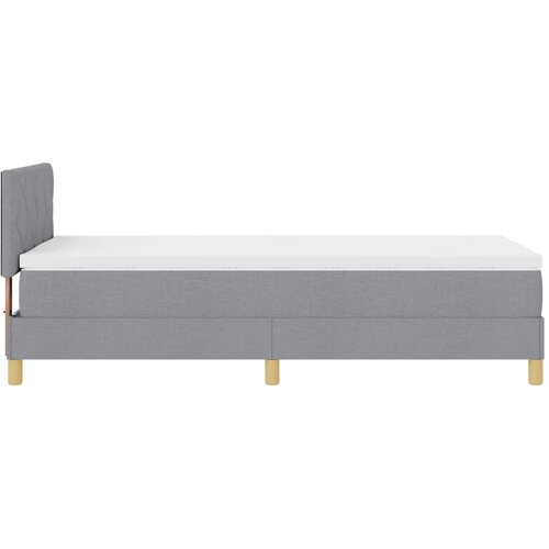  LED Box Spring Krevet Svijetlo siva 90 x 200 cm tkanina Slike