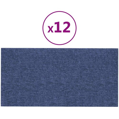  Zidna uzglavlja 12 pcs Plava 60 x 30 cm tkanina Slike
