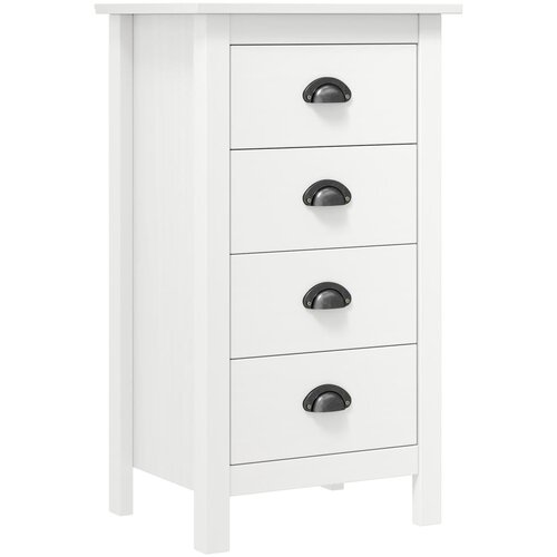 VidaXL Komoda Hill bela 46x35x80 cm trdna borovina, (20622784) Slike