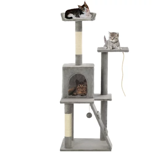  Penjalica za mačke sa stupovima za grebanje od sisala 120 cm siva
