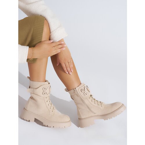 Shelvt Suede beige women&amp;#039;s workers Slike