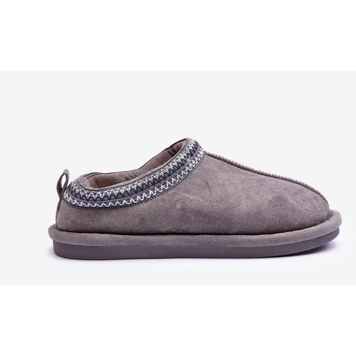 Kesi Women's suede slippers with fur gray Polinna