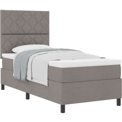 VidaXL box spring krevet s madracem taupe jednokrevetni tkanina Slike