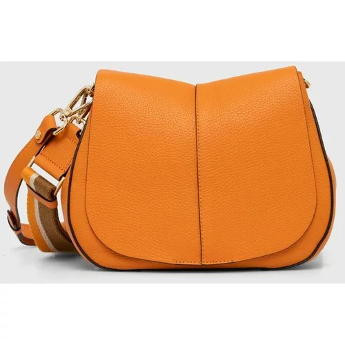 Gianni Chiarini Usnjena torbica oranžna barva