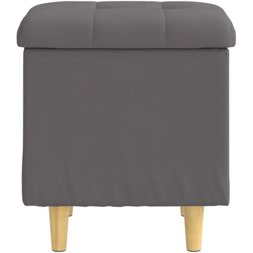  Otoman za pohranu s jastukom Sivi 40 x 40 x 45 cm Umjetna koža - Sivi 40 cm Umjetna koža Slike