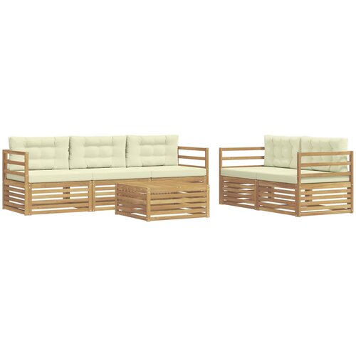  Set vanjskih sofa 6 kom. Bijela i krem Slike