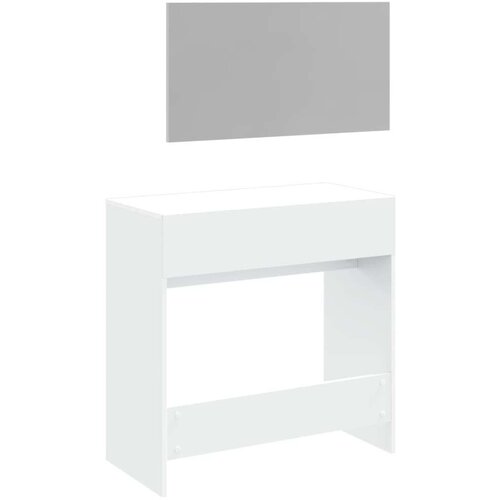  Toaletni stolić s ogledalom bijeli 80 x 39 x 80 cm Slike