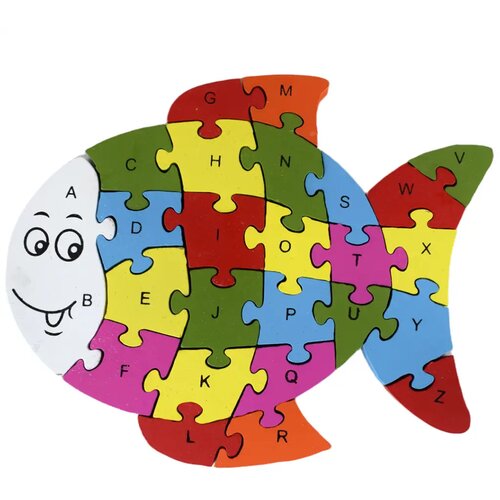 Magic Toys ABC - 123 ribja drevesna učna sestavljanka Cene
