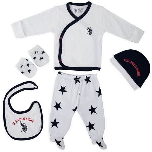 US Polo Assn set za novorođenče beli Slike