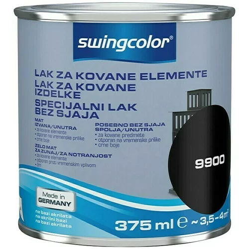 SWINGCOLOR Lak za kovane izdelke Swingcolor (črne barve, 375 ml)