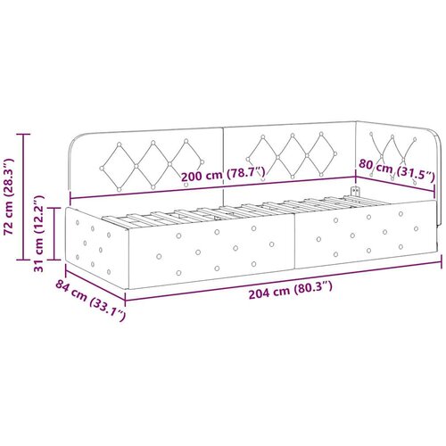  Kutni okvir kreveta Svijetlo siva 80 x 200 cm Bar&amp;scaron;un Slike