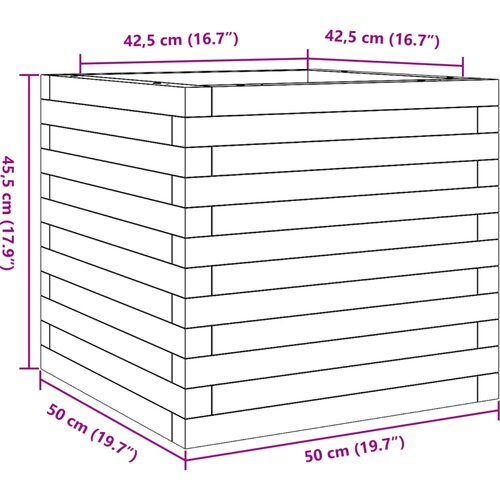  Vrtna sadilica bijela 50x50x45,5 cm od masivne borovine Slike