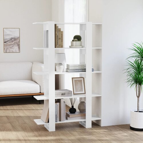 The Living Store Knjižna omara/pregrada visok sijaj bela 100x30x160 cm - Knjižna Omara, (21437221) Cene