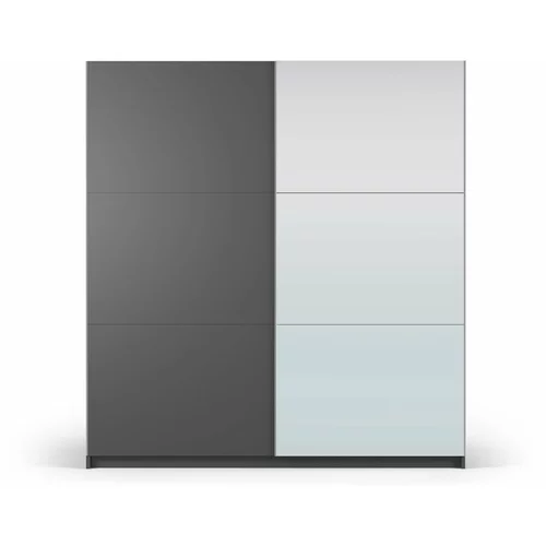 Cosmopolitan Design Tamno sivi ormar s ogledalom i kliznim vratima 200x215 cm Lisburn -