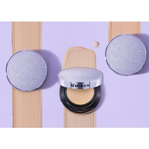 Mizon Vegan Collagen Cushion SPF38 PA++ dolgoobstojni tekoči puder v gobici z visoko UV za&amp;scaron;čito odtenek #23 Natural Sand Beige 2x15 g Slike