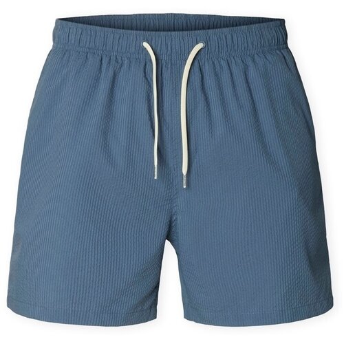 Selected Kratke hlače & Bermuda Cooper-Seersucker Swim Shorts - Blue Mirage Modra Cene