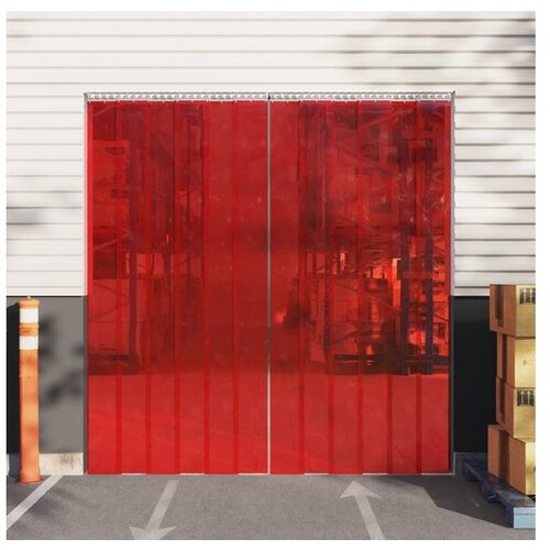 vidaXL Zavesa za vrata rdeca 200 mm x 1,6 mm 25 m PVC Cene