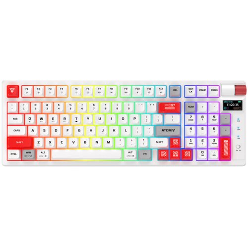 Tastatura mehanicka Gaming Fantech MK918 RGB Atom PRO97 Wireless Mercury bela (Red switch) Cene