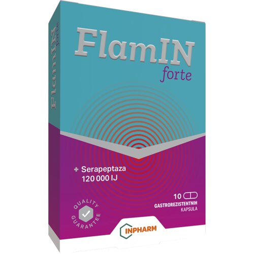 Inpharm FlamIN Forte, Za upalu-otok-bol, 10 kapsula Slike