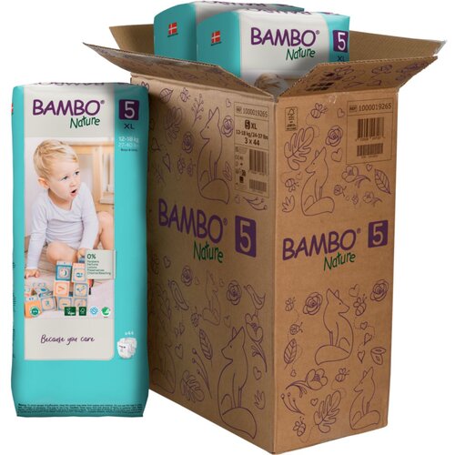 Bambo Nature pelene (mesečni box) veličina 5, (12-18kg), 132kom Slike
