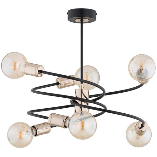  Luster na šipci DISCO 6xE27/60W/230V crna/zlatna Cene