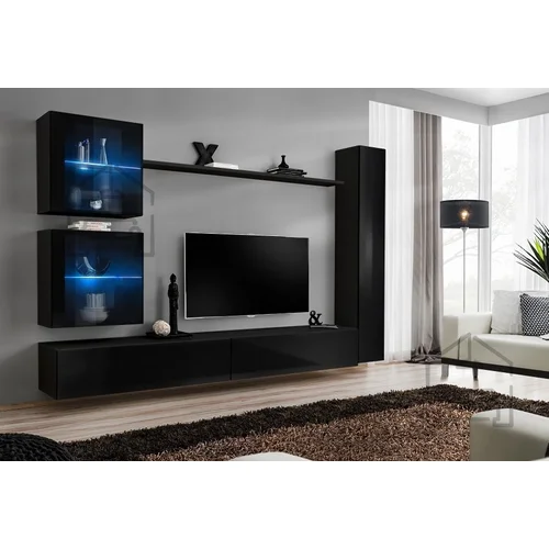 ASM Meble Dnevni TV regal Switch XVIII 280 cm LED - črn