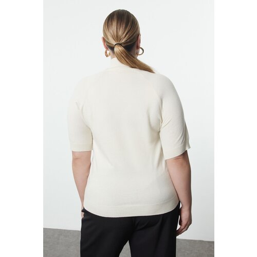 Trendyol Curve Ecru Stand Collar Premium Soft Quality Knitwear Blouse Cene