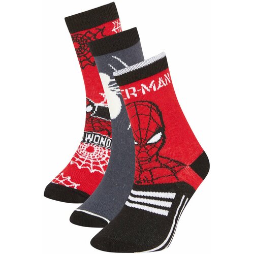 Defacto Boy Marvel Spiderman 3 Piece Cotton Long Socks Cene
