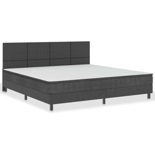 VidaXL Krevet od tkanine s oprugama tamnosivi 200 x 200 cm Slike