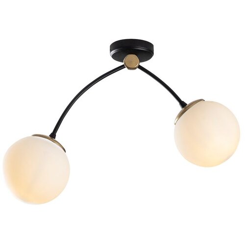 VISILICA KROMOZOM, crno/ bijela, metal/ staklo, 51 x 51 cm, visina 41 cm, promjer kugle 15 cm, 2 x E27 40 W Slike