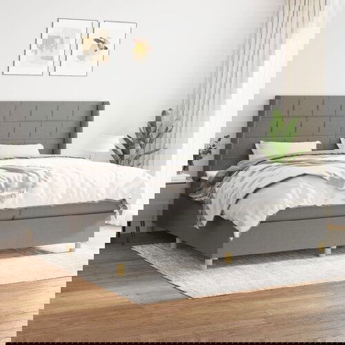 The Living Store Box spring postelja z vzmetnico temno siva 200x200 cm blago - Box Spring Postelja, (21516827) Slike