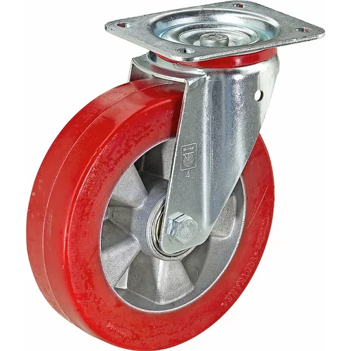 Wicke Poliuretansko kolo na aluminijastem platišču, Ø x širina kolesa 200 x 50 mm, vrtljivo kolo