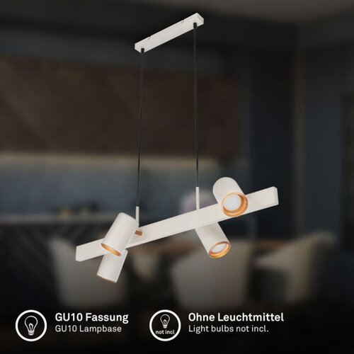 BRILONER 4058044 - Luster na sajli ERA 4x GU10/10W/230V krem Slike