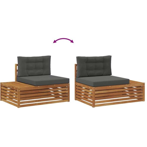  Set vanjskih sofa s jastukom 6 Komad Prirodna i antracit Slike
