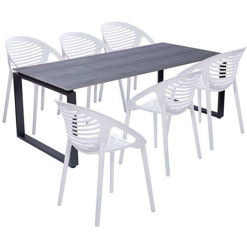 Bonami Selection vrtni jedilni set za 6 oseb z belimi stoli joanna in mizo strong, 210 x 100 cm Slike