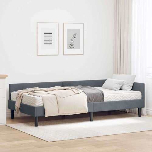 Kotni okvir postelje z matrico Drugo 2 pcs Siva Žamet, (5000123401) Cene