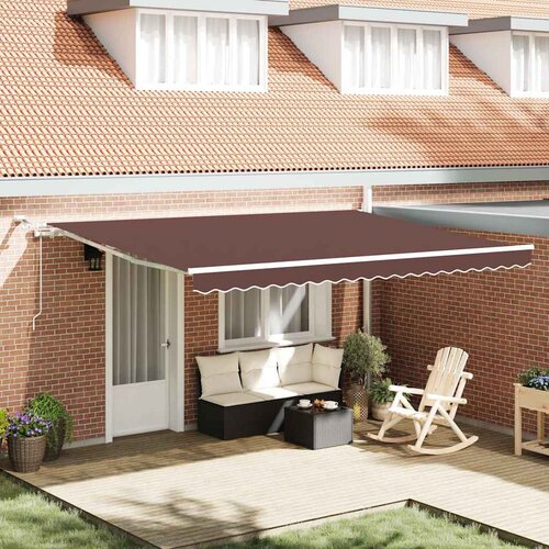 Tenda na automatsko uvlačenje s LED smeđa 450 x 300 cm Slike