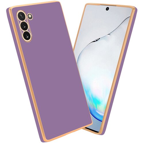 Cadorabo Ohi&scaron;je, združljiv s Samsungom v sijajnem vijoličnem - zlati - za&scaron;čitni pokrov iz fleksibilnega silikona TPU in z za&scaron;čito pred kamero, (20593823) Cene