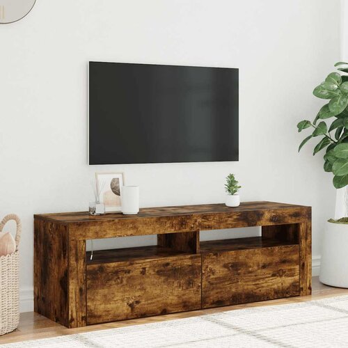  ormarić s LED svjetlima boja dimljenog hrasta 120x35x40 cm Cijene