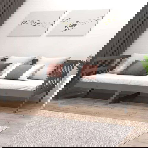  Dnevni ležaj od masivne borovine sivi 80 x 200 cm Slike