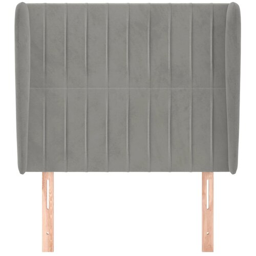  Uzglavlje s u&amp;scaron;ima svjetlosivo 83 x 23 x 118/128 cm bar&amp;scaron;unasto Slike