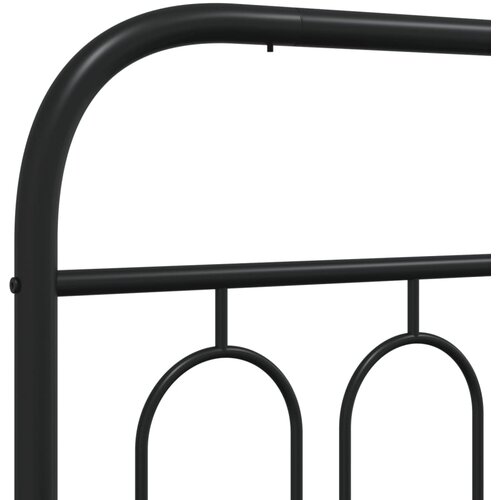  Metalni okvir za krevet s uzglavljem crni 200x200 cm Slike