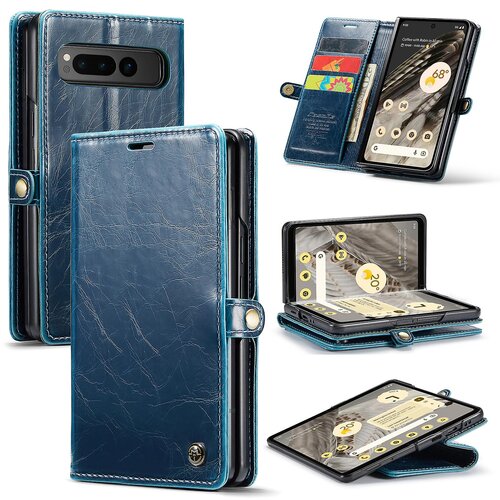 INORCO Waxy Crazy Horse PU ovitek za telefon Google Pixel Fold, ovitek za telefon Wallet s stojalom, (22033274) Slike
