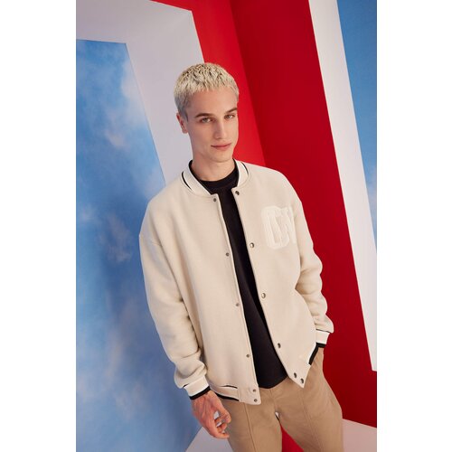 Defacto Oversize Fit Bomber Collar Soft Hairy Inside Cardigan Slike