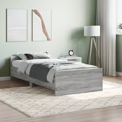 vidaXL Okvir za krevet boja hrasta 90x190 cm od konstruiranog drva