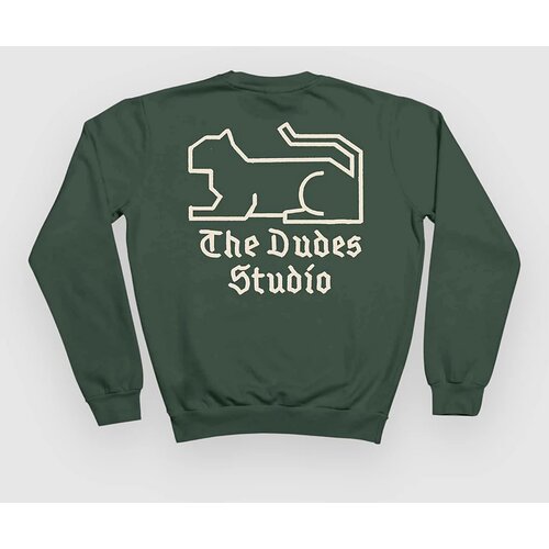 The Dudes Studio Classic Pulover bottle green Slike